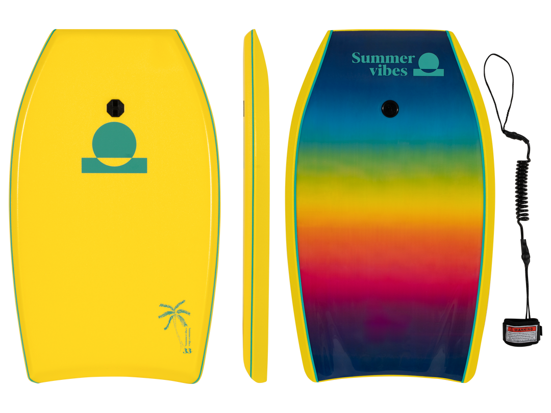 Summer vibes Grom Bodyboard With Coil - 30" - Yellow fade