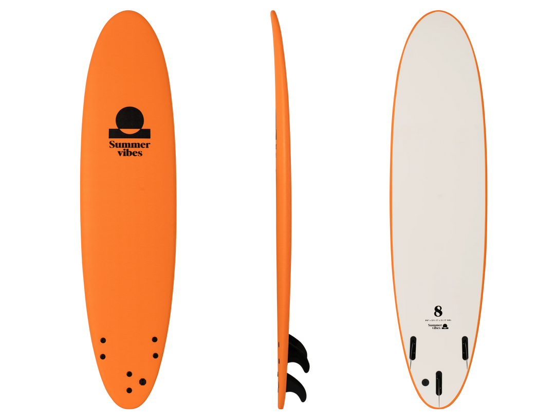 Summer vibes Mini Mal 8' Softboard - Orange white - Summer vibes
