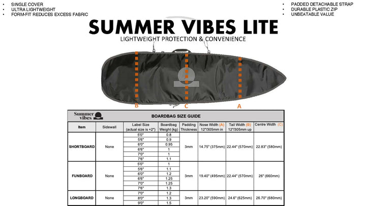 Summer vibes Lite Shortboard Surfboard Boardbag - Summer vibes