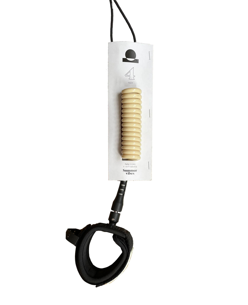 Summer vibes Session Bodyboard Wrist Coil Leash - Tan - Summer vibes