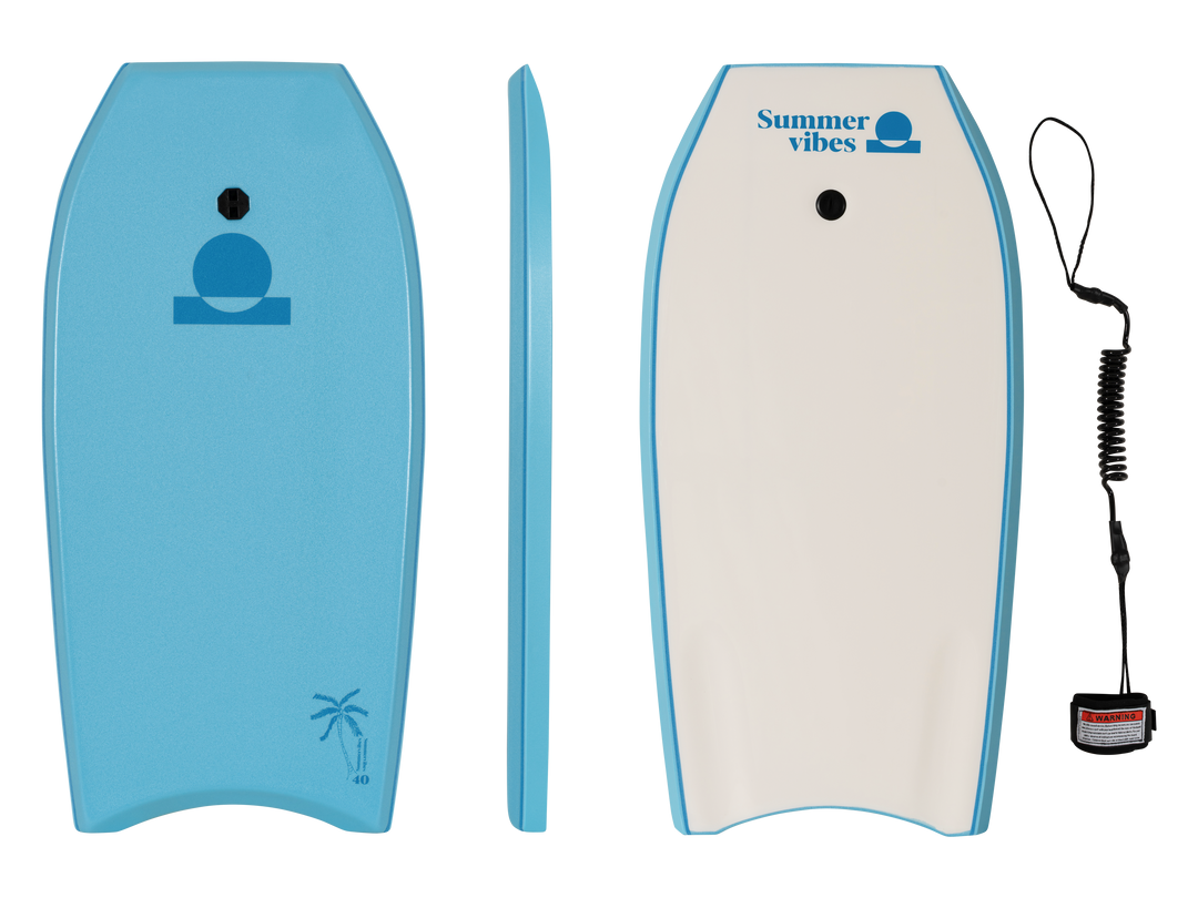Summer vibes Sessions Bodyboard With Coil - Blue White