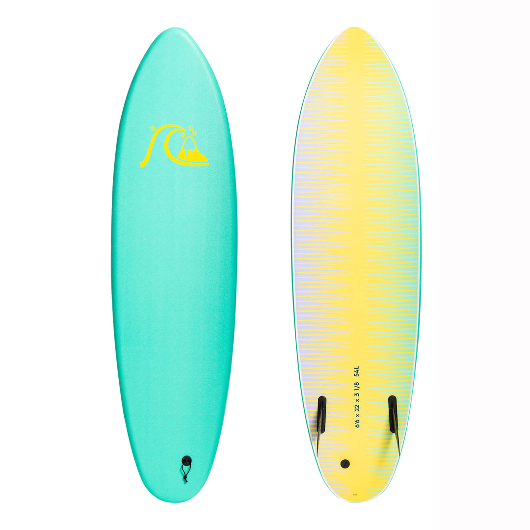 Quiksilver Softboard Mid-length Twin Fin 6'6" - Green & Gold