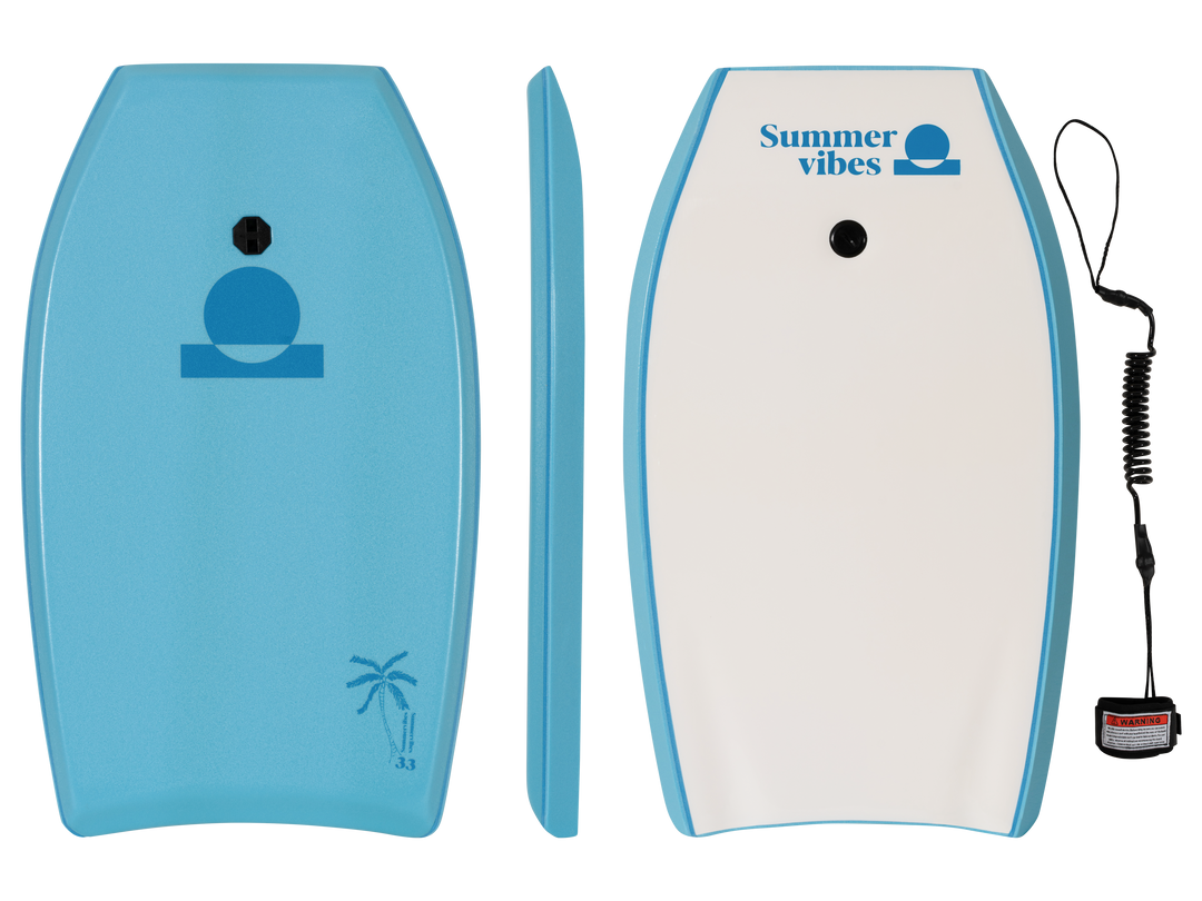 Summer vibes Grom Bodyboard With Coil - Blue White