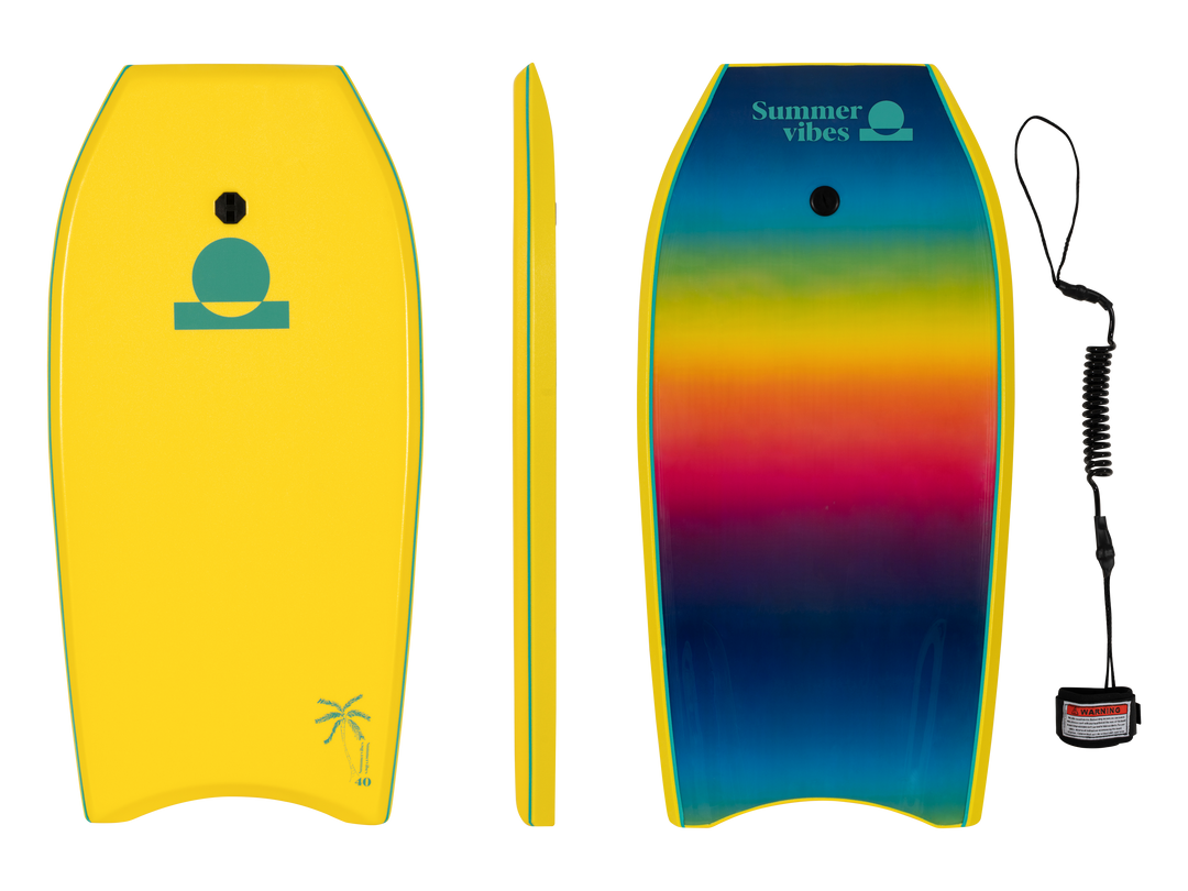 Summer vibes Sessions Bodyboard With Coil - Yellow Fade
