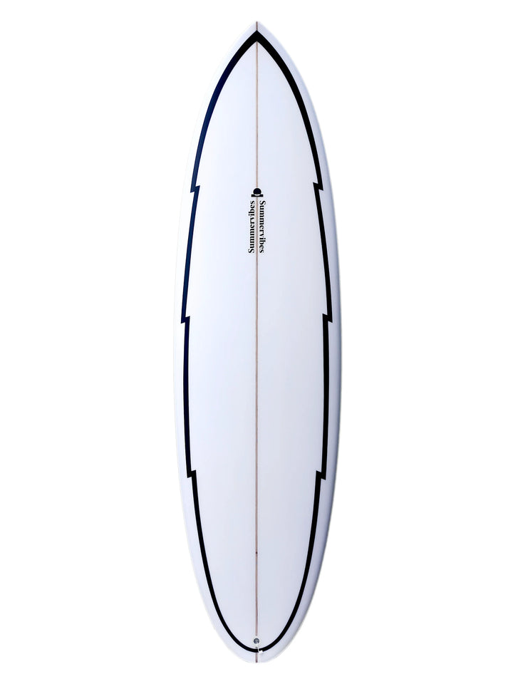 Summer vibes Discus Egg Round Tail Surfboard - Black rail