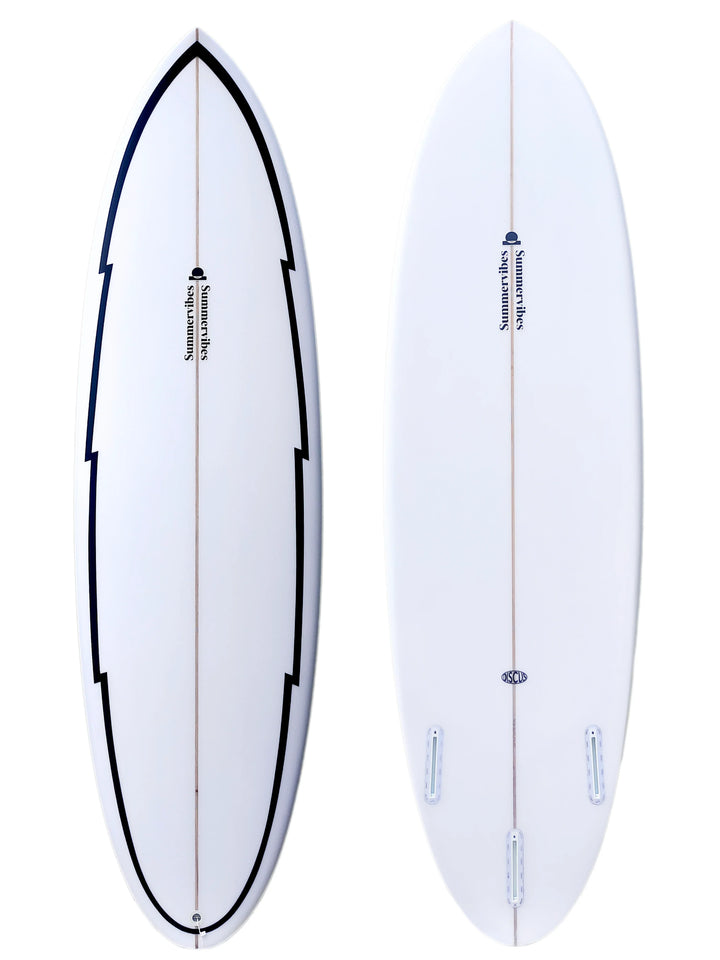 Summer vibes Discus Egg Round Tail Surfboard - Black rail