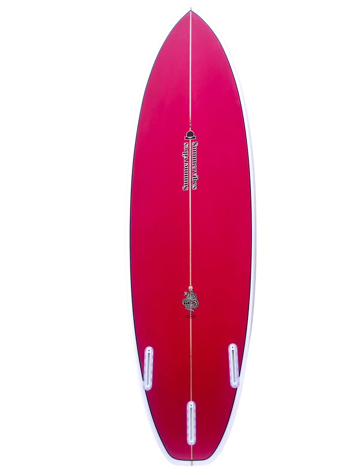 Summer vibes Grom Youth Shortboard Surfboard - Red flame