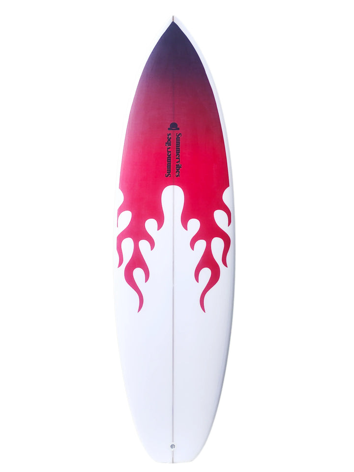 Summer vibes Grom Youth Shortboard Surfboard - Red flame