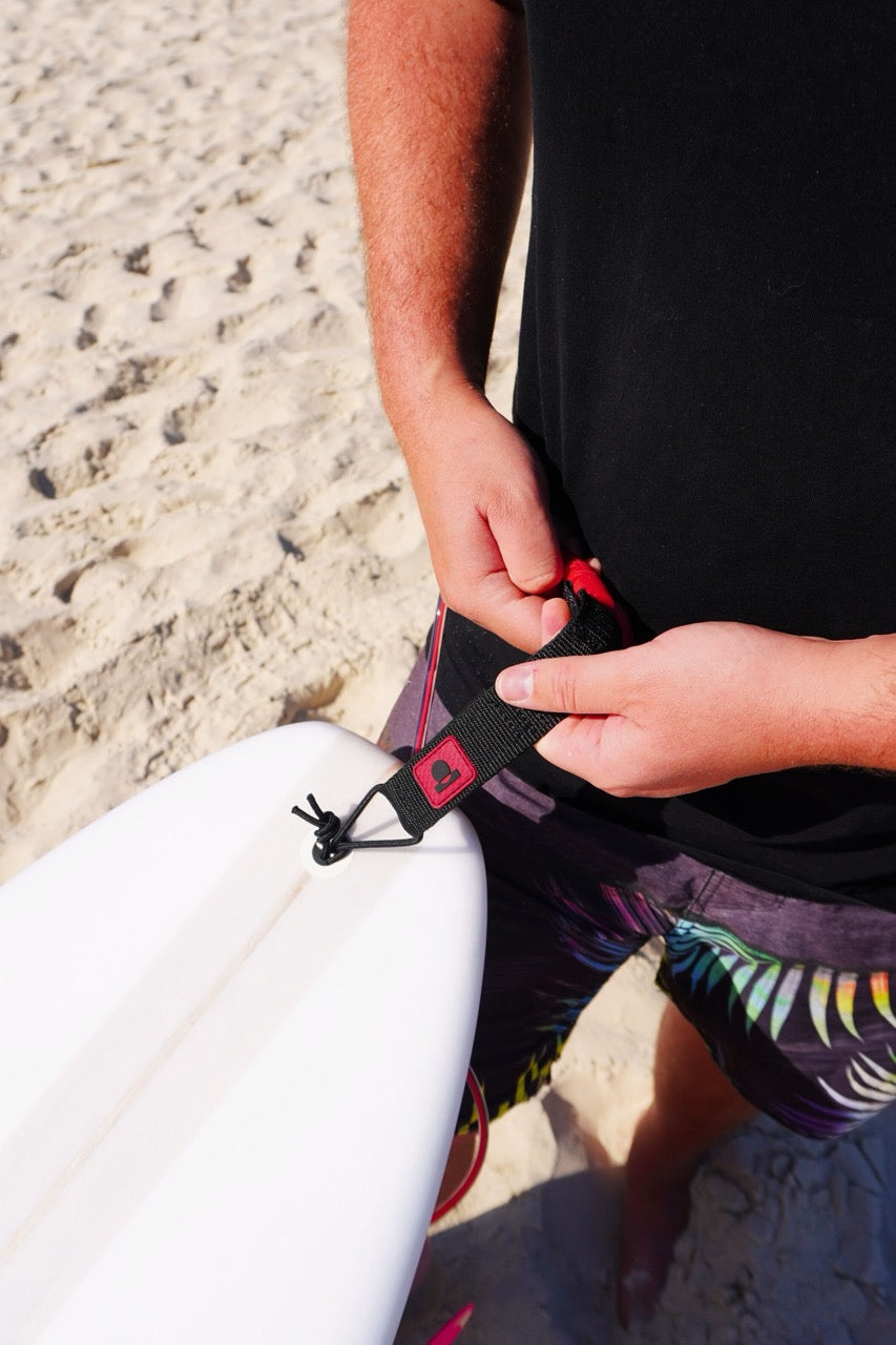 Summer vibes Session 5ft Surfboard Leash Leg rope - Red Clear