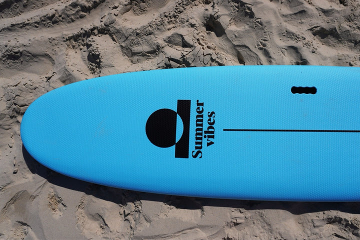 Summer vibes Surf School Rental Softboard with Handle - Blue white