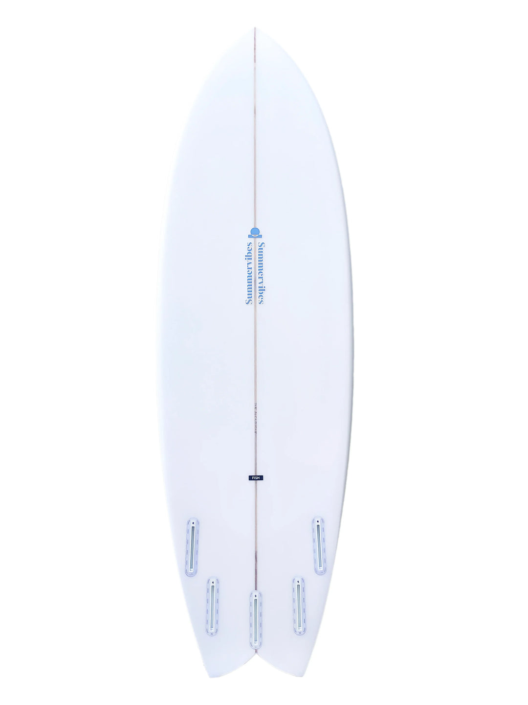 Summer vibes Fish Swallow Tail Surfboard - Blue / Tan