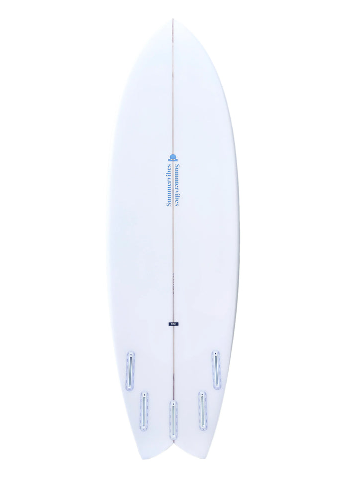 Summer vibes Fish Swallow Tail Surfboard - Blue / Tan