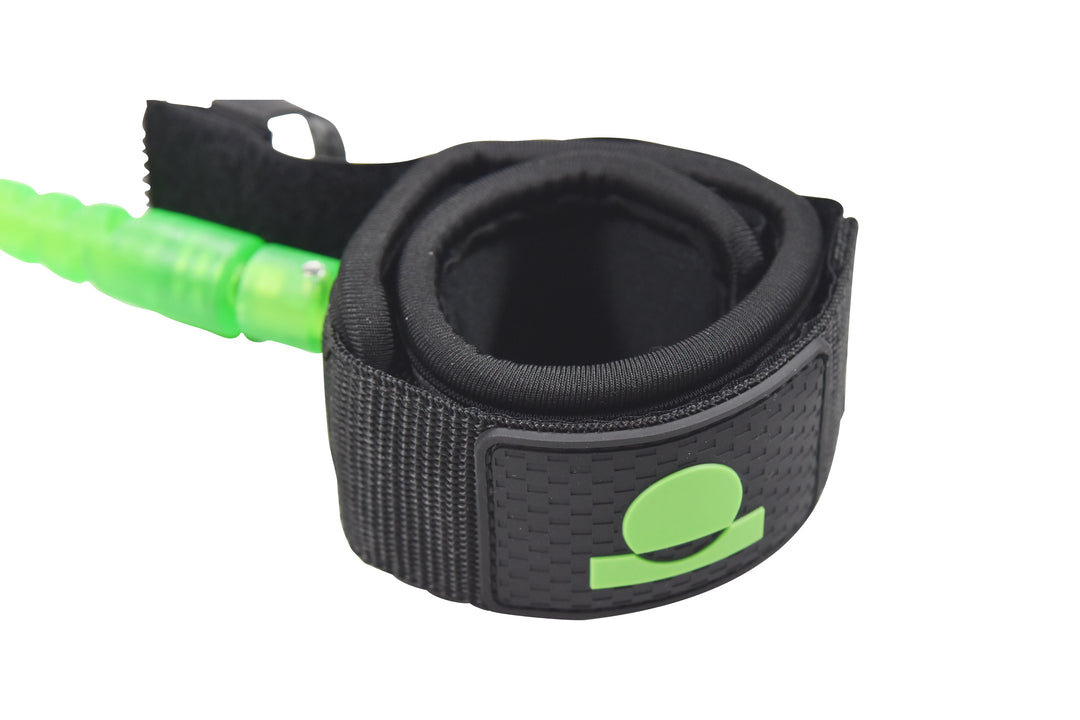 Summer vibes Session Bodyboard Wrist Coil Leash - Green Fluro