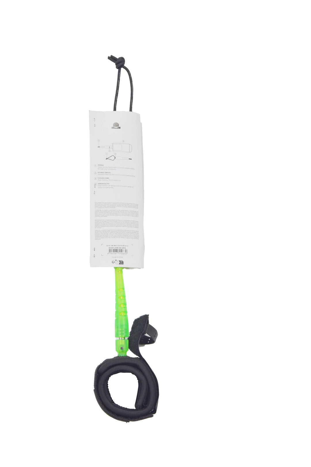 Summer vibes Session Bodyboard Wrist Coil Leash - Green Fluro