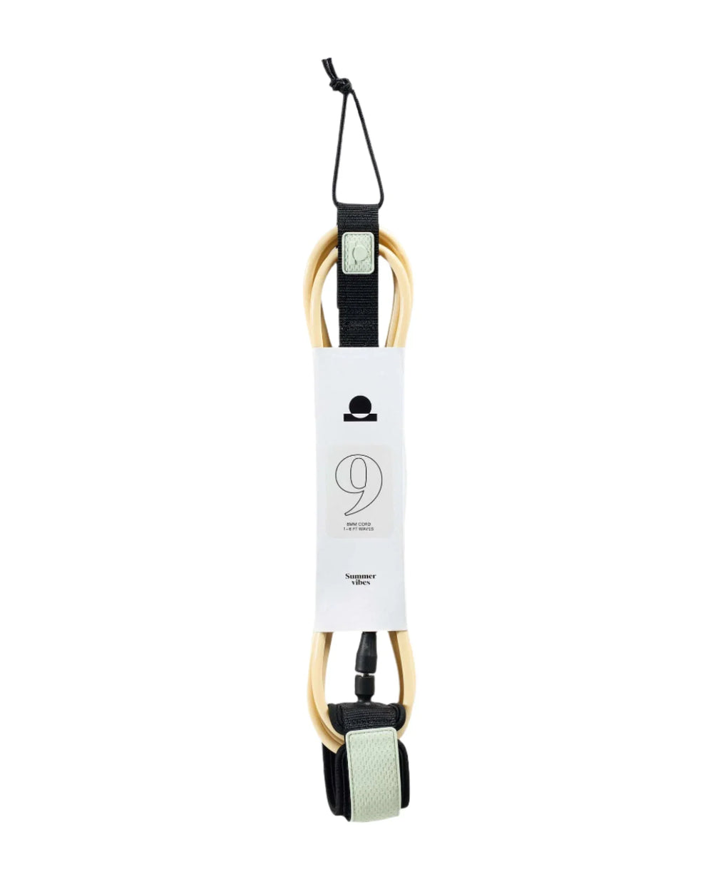 Summer vibes Session 9ft Longboard Surfboard Ankle Leash Leg rope - Mint Tan