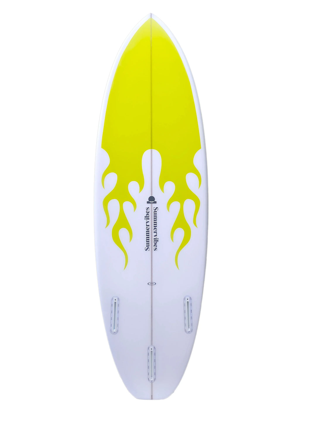 Summer Vibes Grom Youth Shortboard Surfboard - Yellow flame