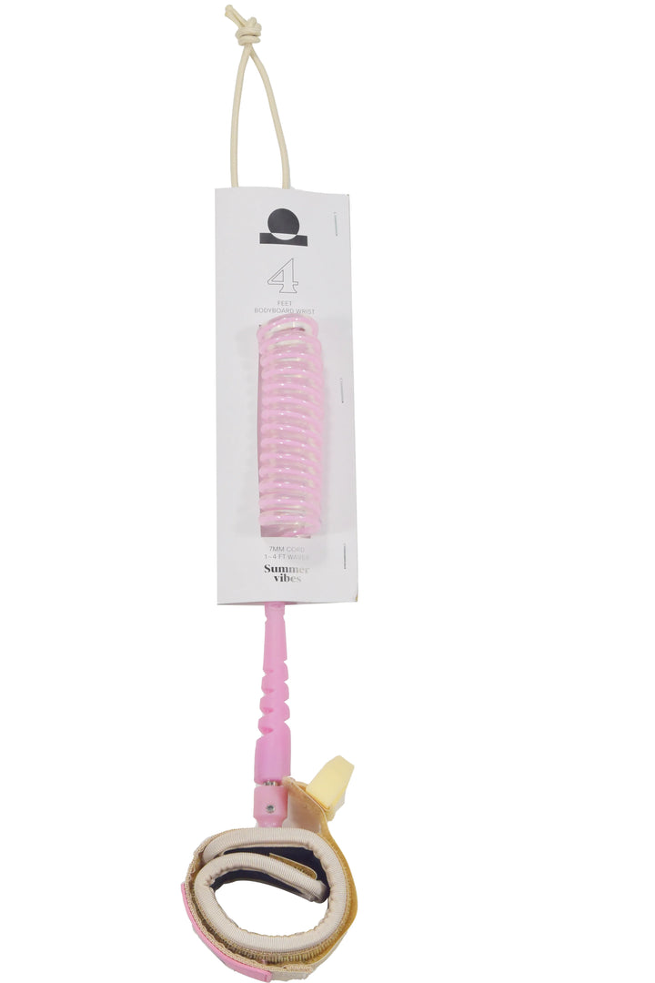 Summer vibes Session Bodyboard Wrist Coil Leash - Pink