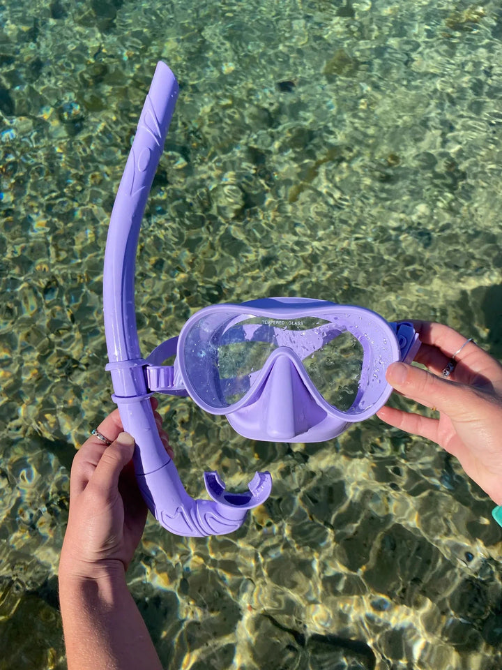 Seaside ave Mask & Snorkel Set - Purple Combo