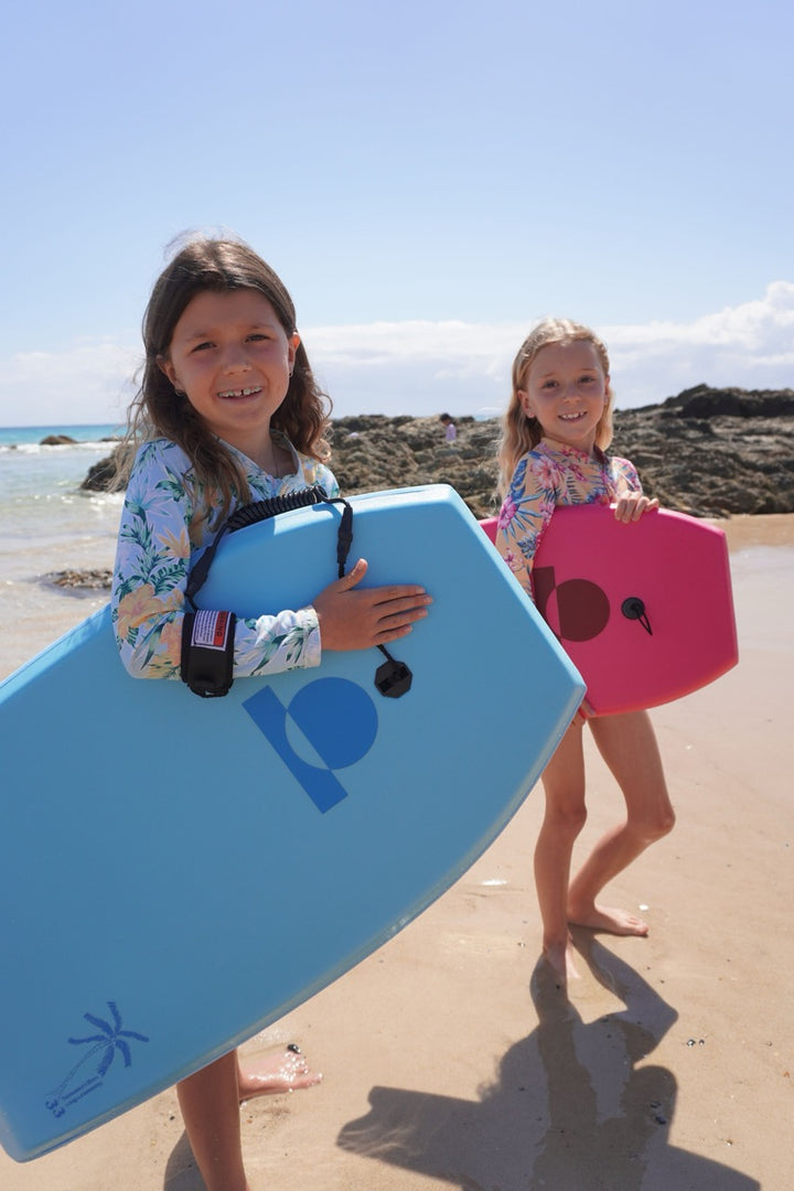 Summer vibes Grom 33" Bodyboard With Coil - Blue White