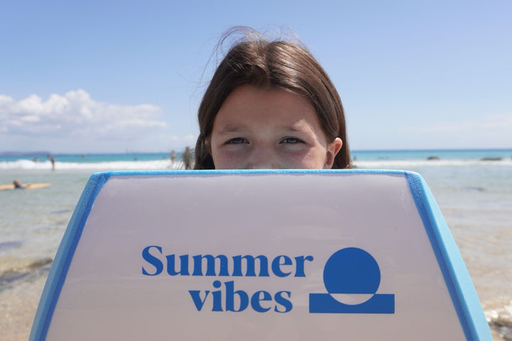 Summer vibes Grom 33" Bodyboard With Coil - Blue White