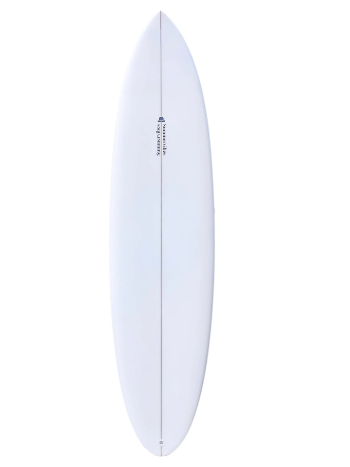 Summer vibes Discus Egg Round Tail Surfboard - White Blue