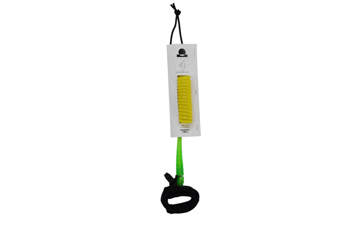 Summer vibes Session Bodyboard Wrist Coil Leash - Green Fluro
