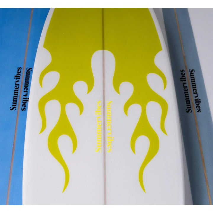 Summer Vibes Grom Youth Shortboard Surfboard - Yellow flame