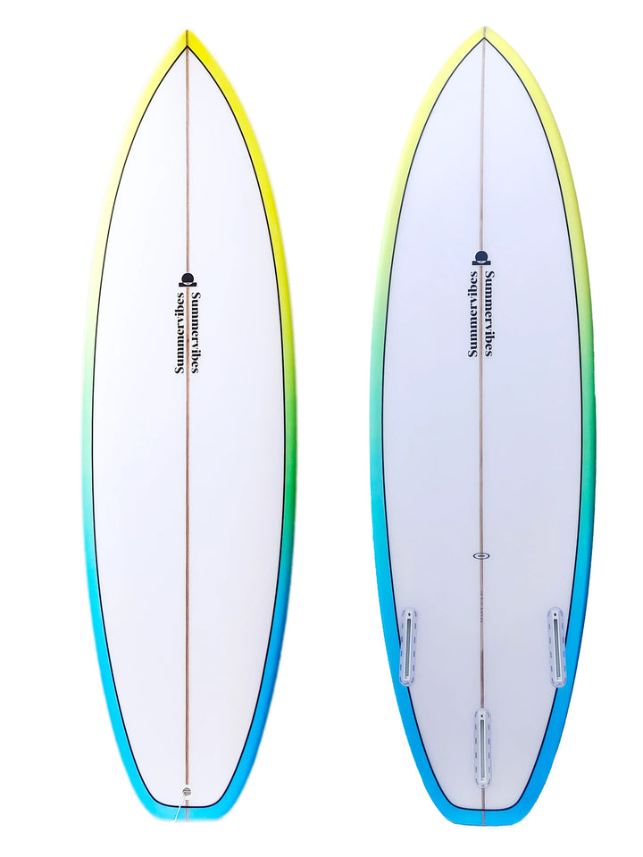 Summer vibes Grom Youth Shortboard Surfboard - Blue fade
