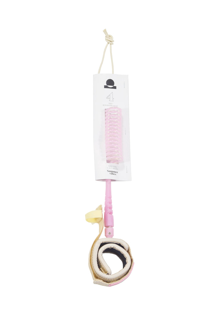 Summer vibes Session Bodyboard Bicep Coil Leash - Pink