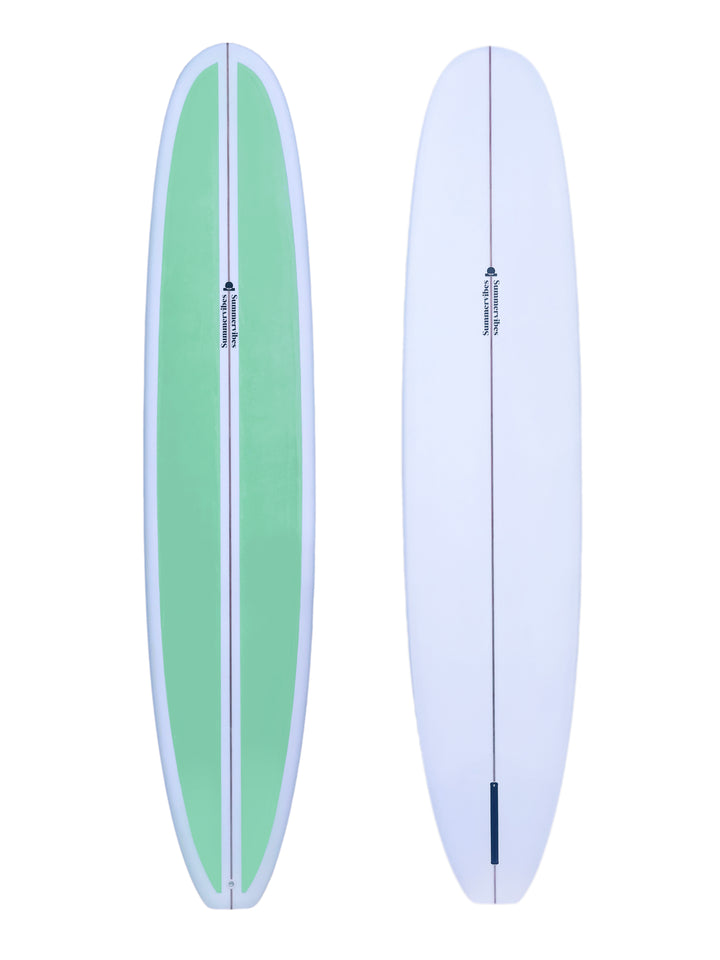 Summer vibes Classic Longboard Noserider Single Fin Surfboard - 9'1 - Mint