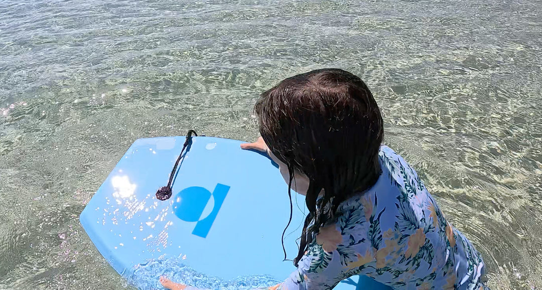 Summer vibes Grom 33" Bodyboard With Coil - Blue White