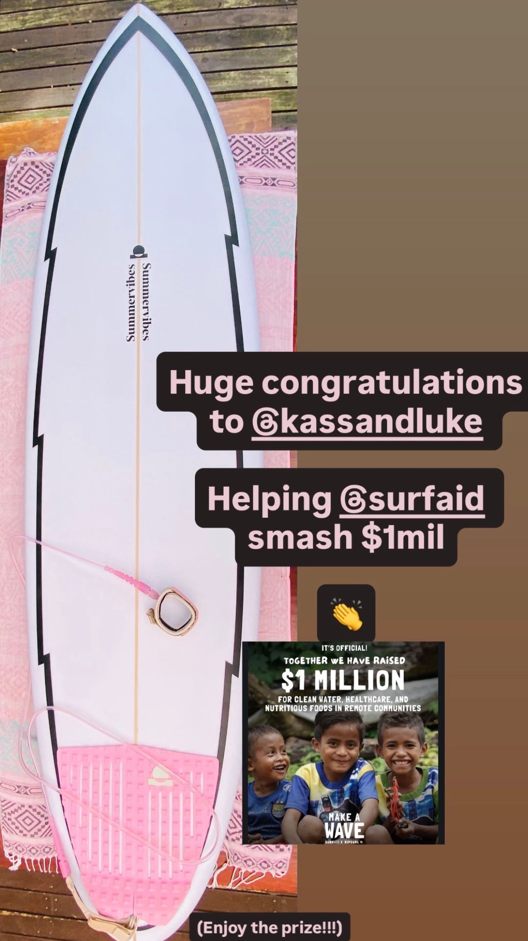 Summer vibes Discus Egg Round Tail Surfboard - Black rail