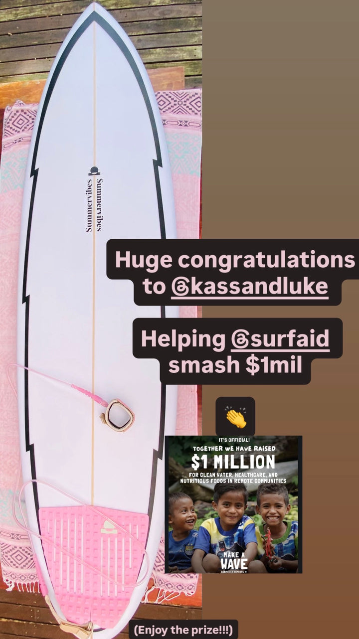 Summer vibes Discus Egg Round Tail Surfboard - Black rail