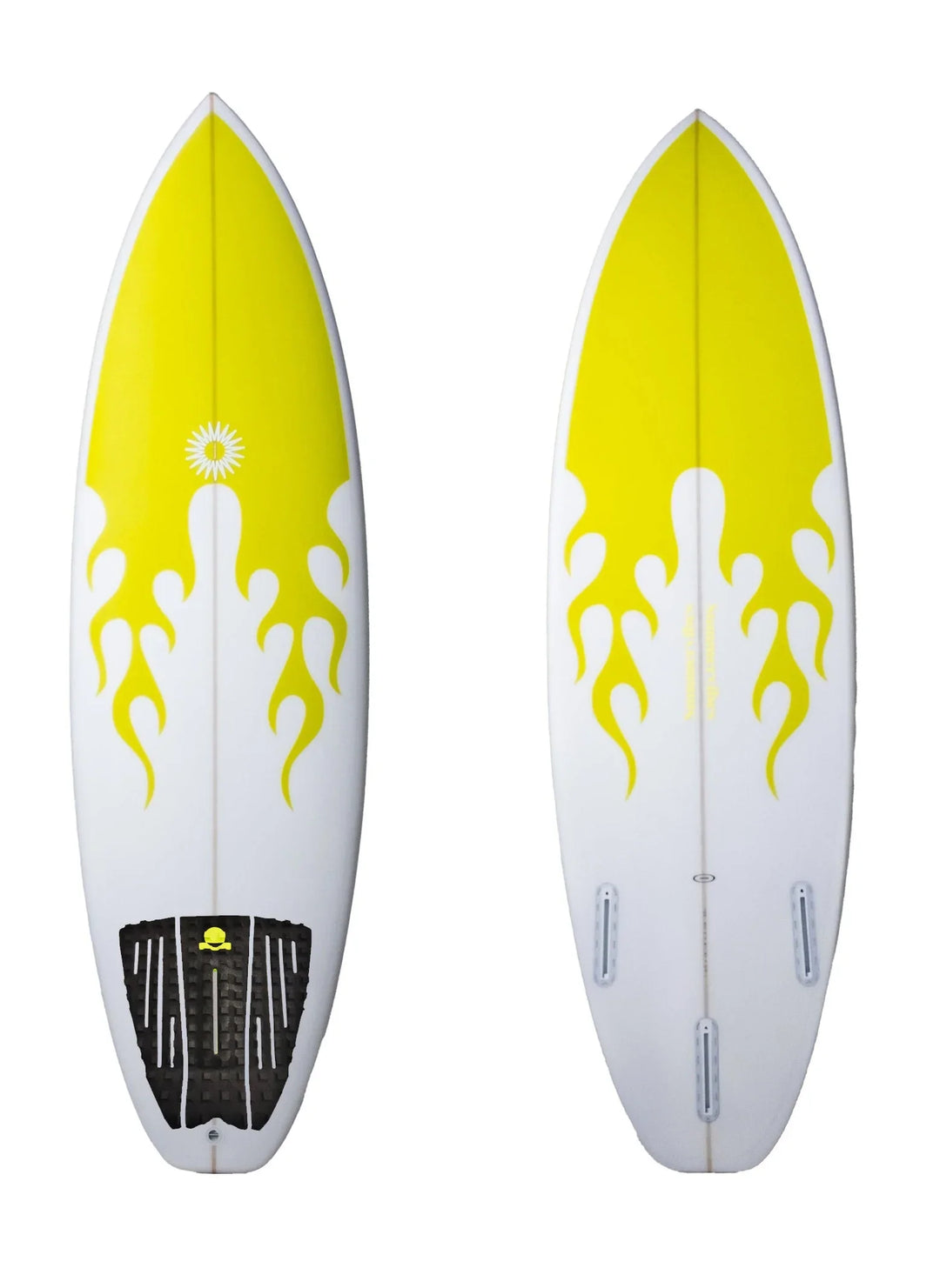 Summer vibes Session 3-Piece GROM SIZE surfboard deck grip traction tail pad - Yellow