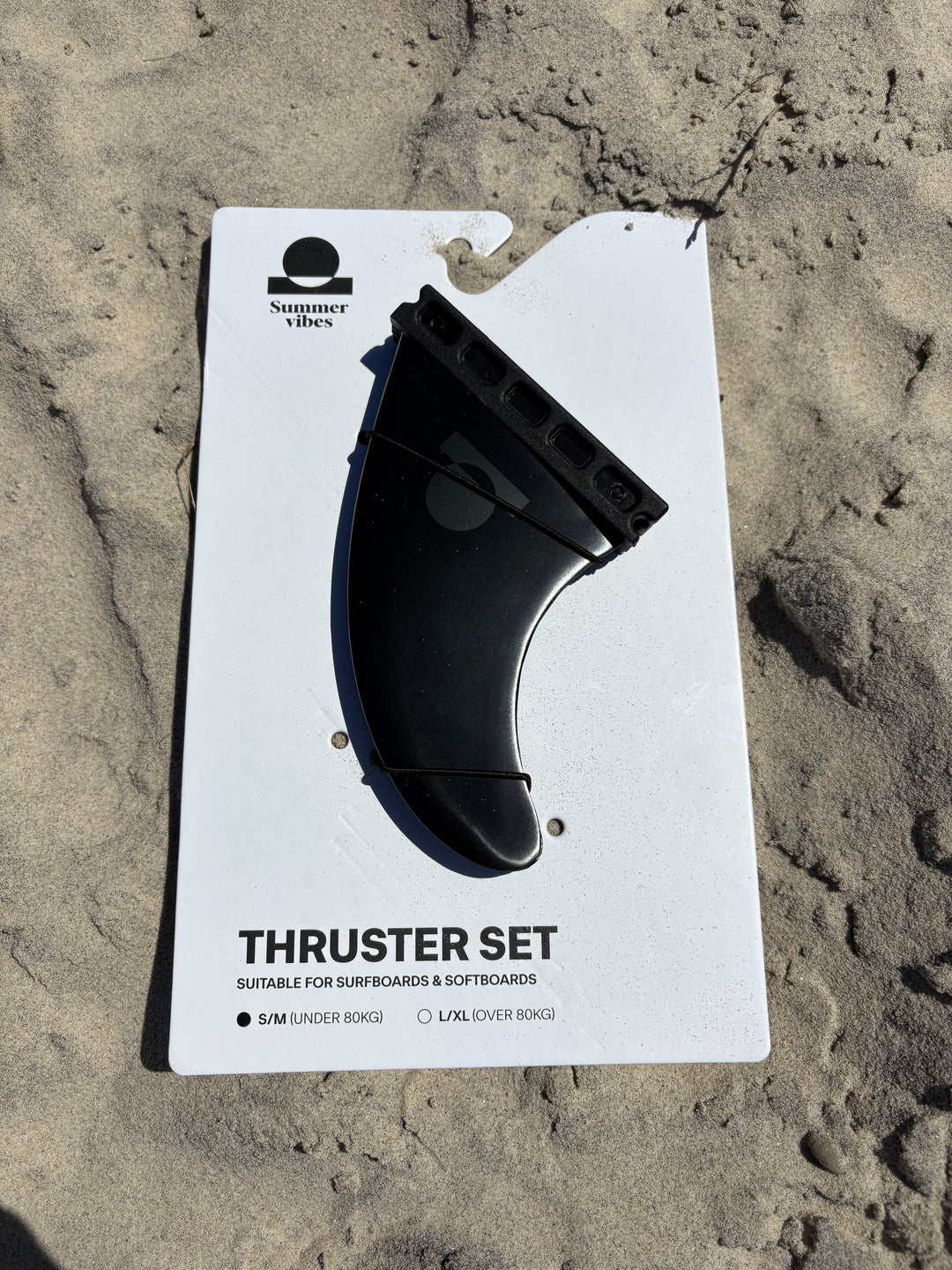 Summer vibes Session Thruster Fins (set of 3) Large - XL Single Tab Futures - Black