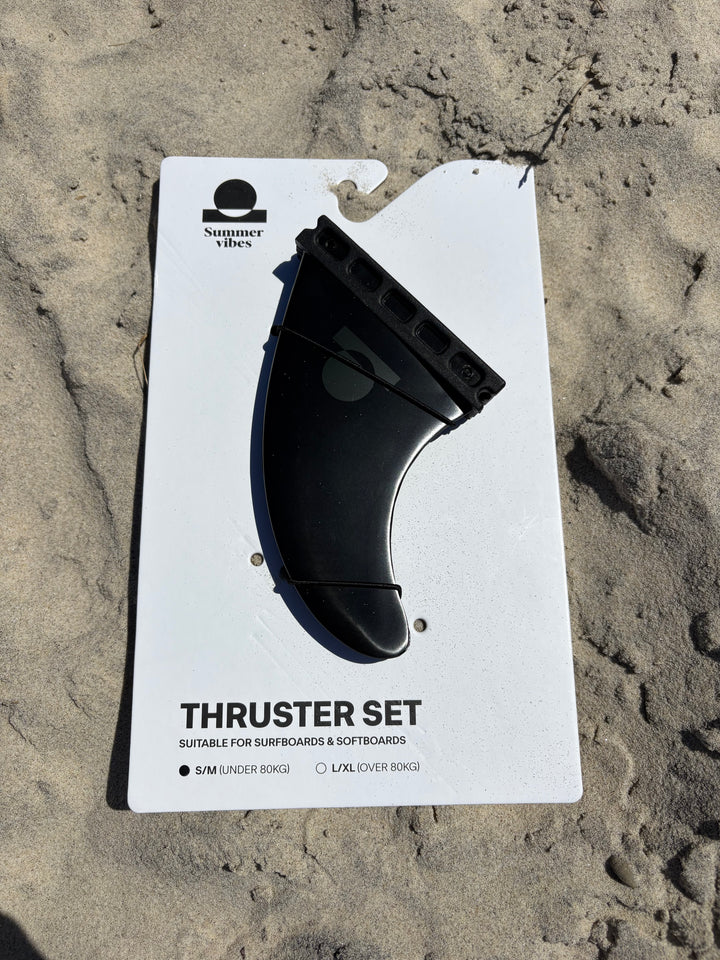 Summer vibes Session Thruster Fins (set of 3) Large - XL Single Tab Futures - Black