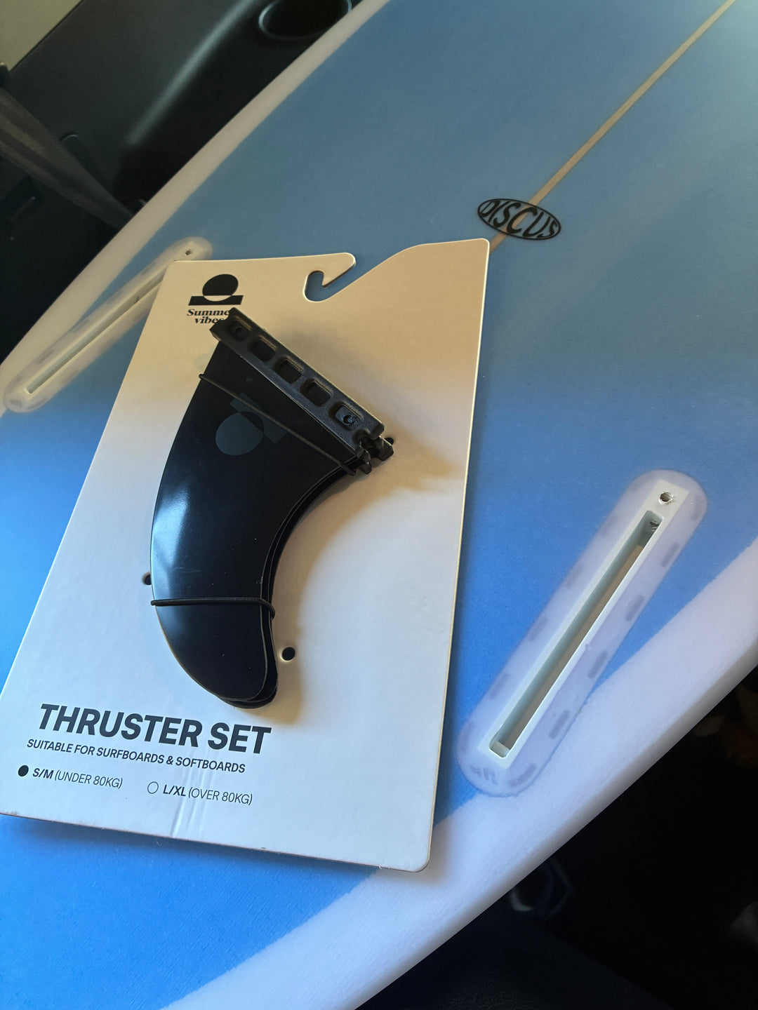 Summer vibes Session Thruster Fins (set of 3) Large - XL Single Tab Futures - Black