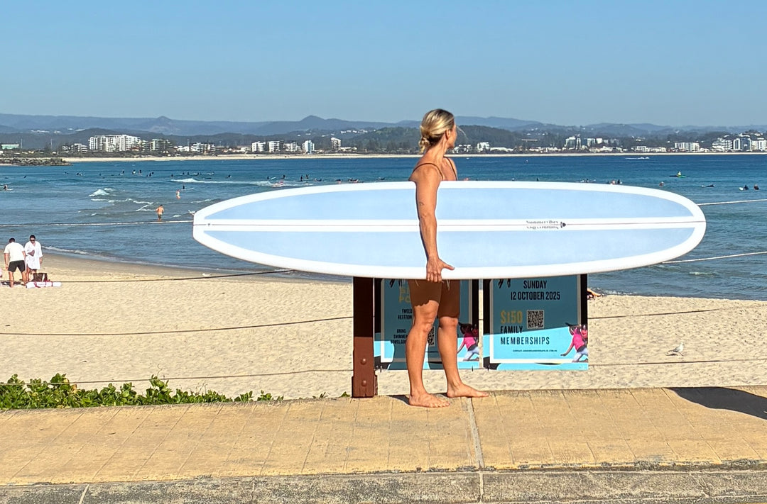 Summer vibes Classic Longboard Noserider Single Fin Surfboard - 9'1