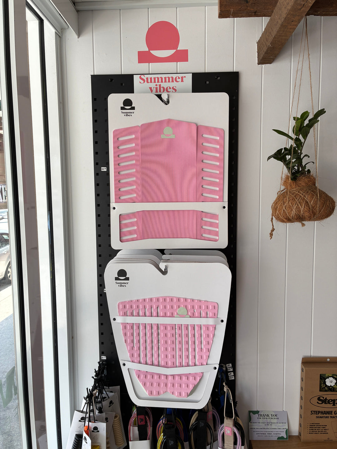 Summer vibes Session 2-Piece surfboard deck grip traction pad - Pink mint