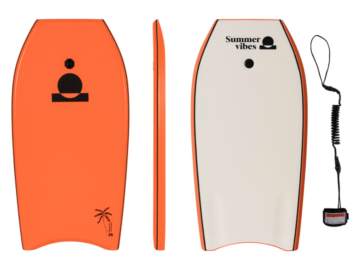 Summer vibes Sessions Bodyboard With Coil - Orange white