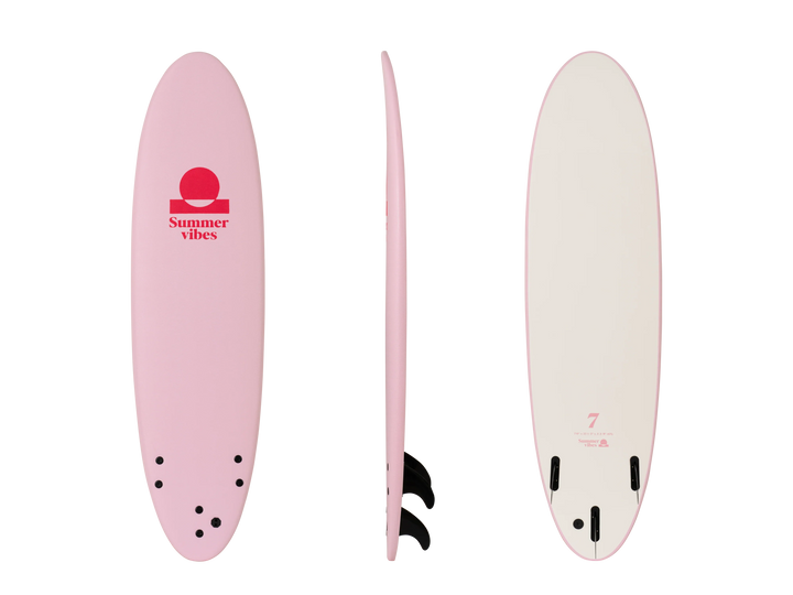 Summer vibes Mini Mal 7' Softboard - Pink White