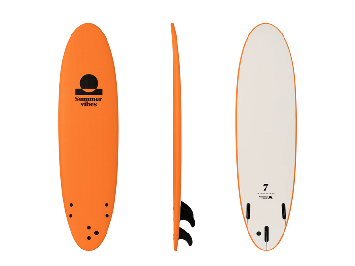 Summer vibes Mini Mal 7' Softboard - Orange White