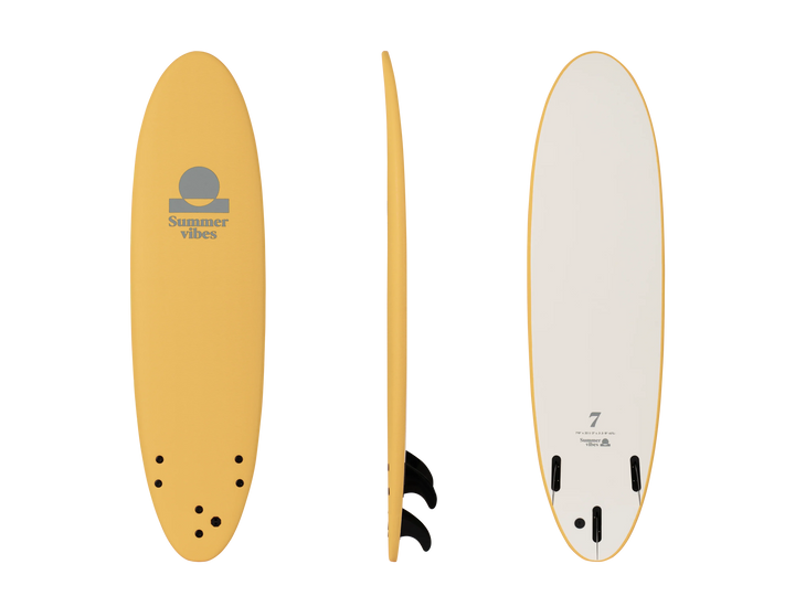 Summer vibes Mini Mal 7' Softboard - Lt Yellow White