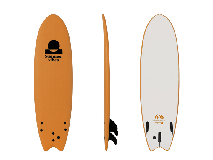 Summer vibes Fish 6'6 Softboard - Orange white