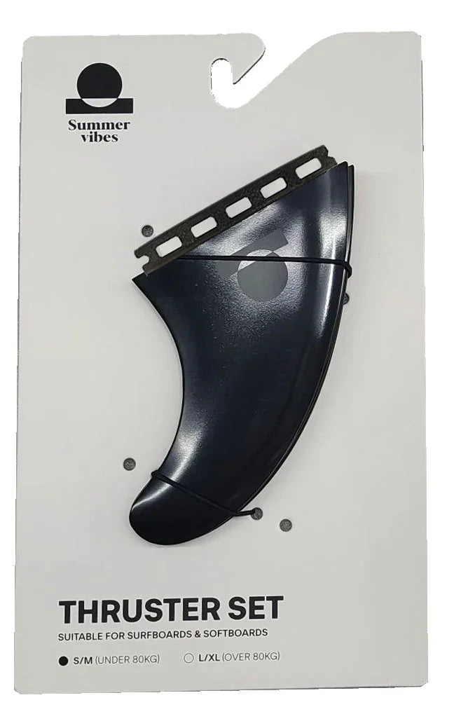 Summer vibes Session Thruster Fins (set of 3) Small-Medium Single Tab Futures