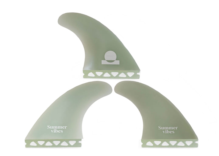 Summer vibes Session Thruster Fins (set of 3) Small-Medium Single Tab Futures - Clear