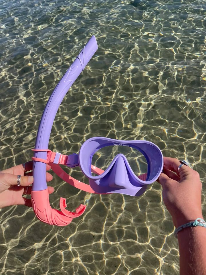 Seaside ave Mask & Snorkel Set - Purple Coral Candy Combo