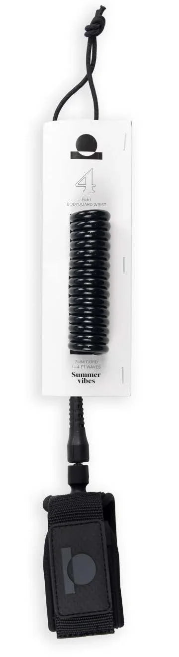 Summer vibes Session Bodyboard Wrist Coil Leash - Black