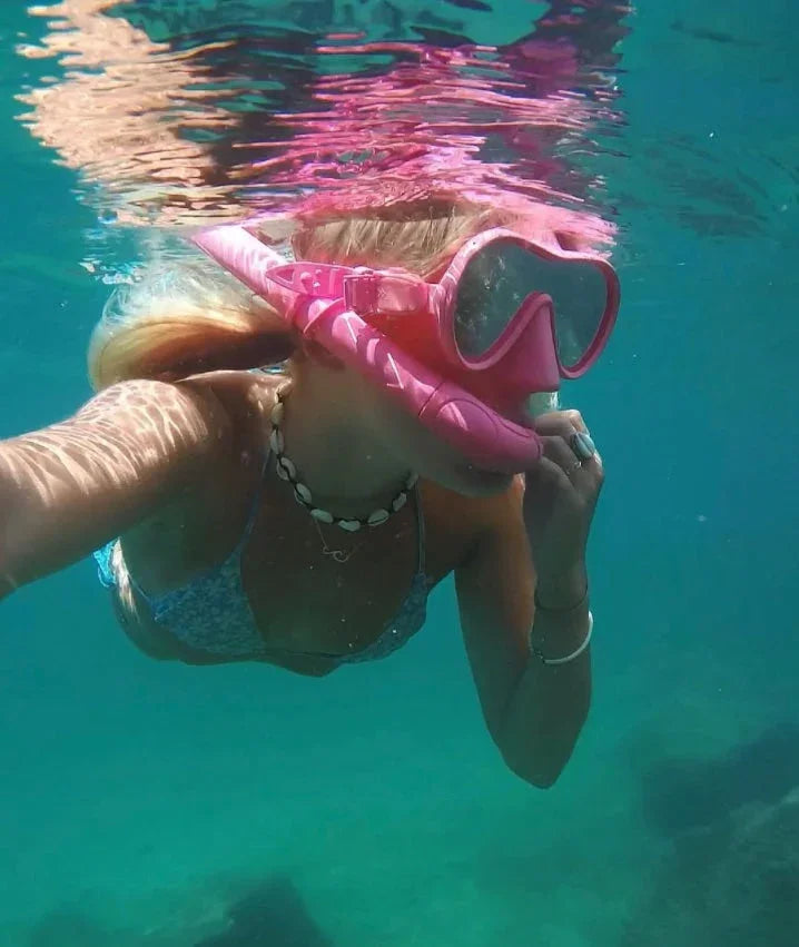 Seaside ave Mask & Snorkel Set - Hibiscus Pink