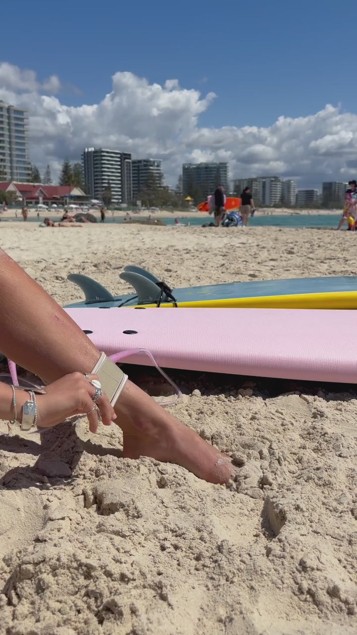 Summer vibes Session 9ft Longboard Surfboard Ankle Leash Leg rope - Pink
